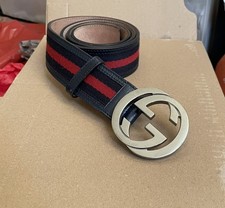 Gucci Belt 100% Authentic 114984 Navy Red Size 90/36 RRP £315