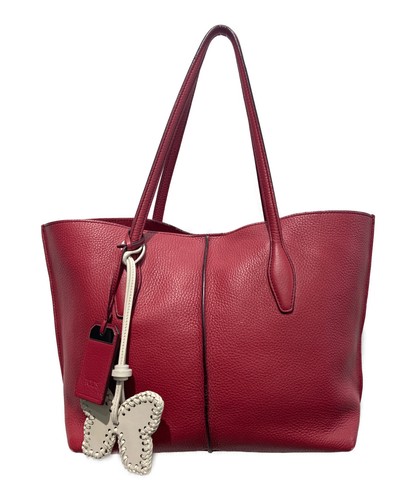 Tods womens pink red leather - pink,