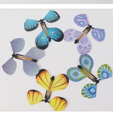 Magic Flying Wind Up Butterfly Toy 10X For Birthday Greeting Card Wedding Prank