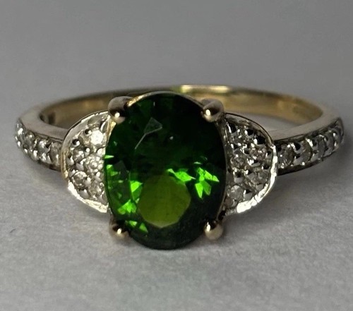 9ct gold russian diopside ring - diopside,