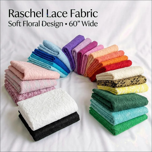 French floral raschel lace - french,