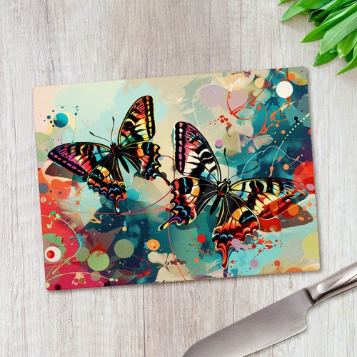 Duo butterflies glass - of,