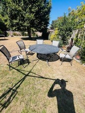 Solid Metal Garden Table & Five Chairs