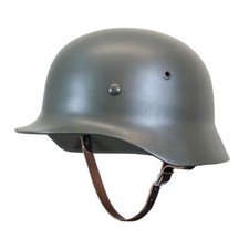 Reproduction WW2 German M35 Helmet - Leather Liner Quality Steel  Army Stalhelm