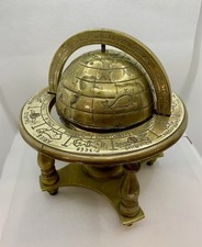 Vintage Brass Globe Heavy 4kg Zodiac Reg Des App 991001 Rare Antique Astrology