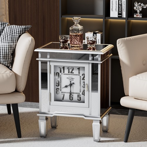 Mirrored side end table coffee - mirrored,