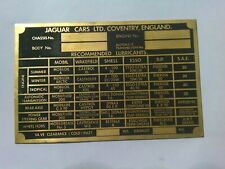 Nameplate XK MK Coventry Jaguar brass plate s99 vintage combustion engine! Restp