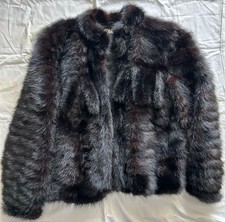 Emba Black Mink Jacket Women's Vintage 1980s No.11 58cm Coat Excellent