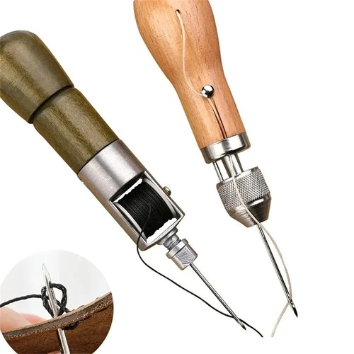 Leather sewing awl kit waxed - leather,