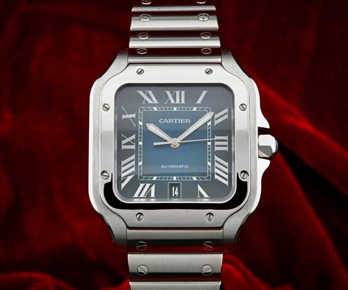 Cartier santos large blue dial - santos,
