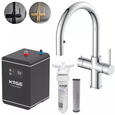 KoGE 4-in-1 Swan Pull Out Spout Hot Water Tap - Instant Filtered Boiling Water