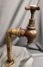 SINGLE COLD WATER AGED BRASS BIB GLOBE TAP, FULLY REFURBISHED TAP