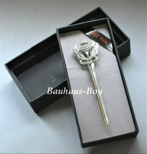 Kilt pin pewter thistle leaf - kilt,