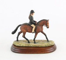 BORDER FINE ARTS 'GIRL ON PONY' ANNE WALL FIGURE MODEL TABLEAU 165, BOXED
