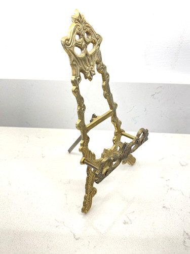 Vintage ornate brass easel - vintage,