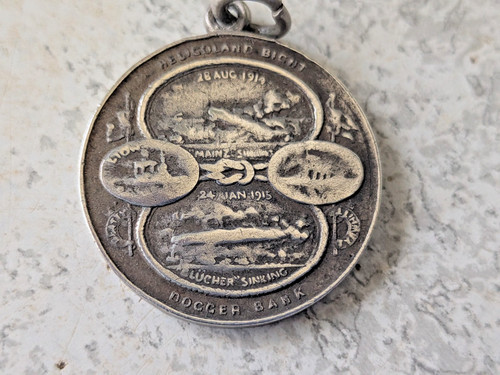 Antique ww1 white metal medal - metal,