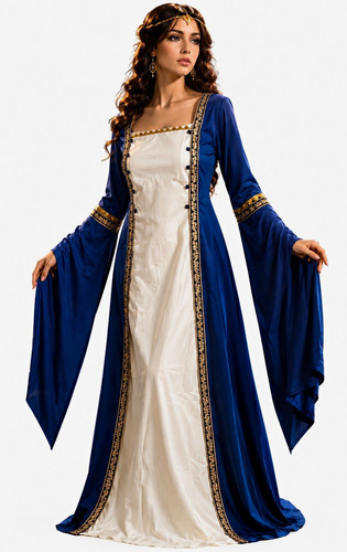 Women medieval blue white - women's, &