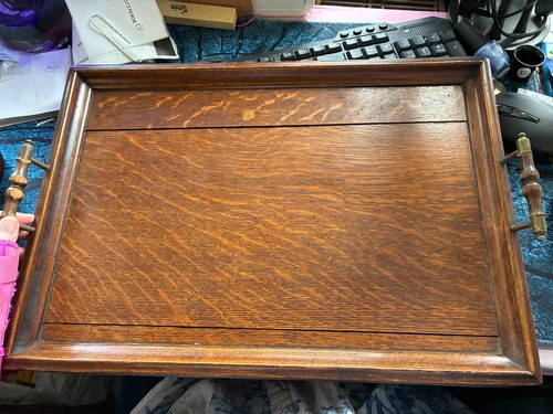 Antique oak serving butler - antique,