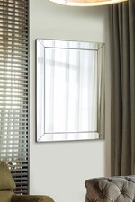 Large Mirror Modern Venetian All Glass Edge Big Wall 3Ft7 X 2Ft7 110cm X 78cm