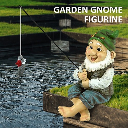 Fishing rod naughty - gnome, lawn