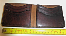 saddleback mens full grain leather bi fold wallet credit cards/cash chestnut