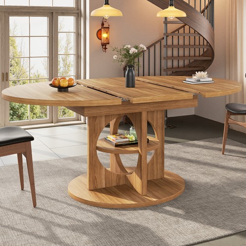 Extendable round dining table - dining,