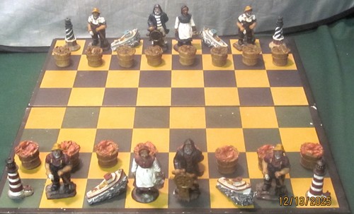 Vintage nautical themed chess - vintage,