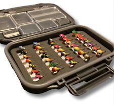 Fully Loaded Tungsten UV Glow Jig Kit with Box for Ice Fishing (35 Jigs)