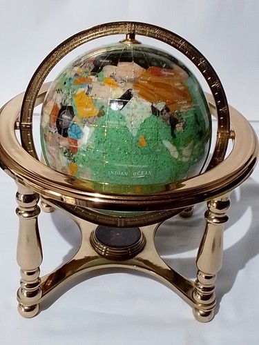 Gemstone globe gold - gemstone, stand