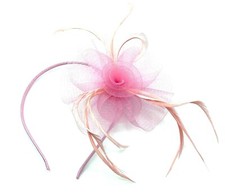 Feather Looped Headband Alice Band Fascinator Ladies Day Wedding Royal Ascot