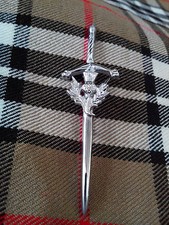 Scottish Thistle Crest Kilt Pin/Thistle Kilt Pin Chrome Finish/Thistle Kilt Pin