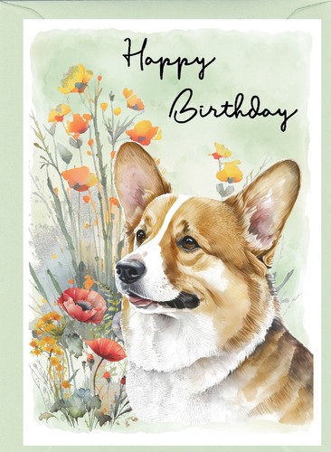 Corgi dog birthday card x - card,