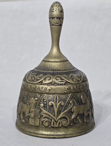 Vintage brass hand - brass, bell
