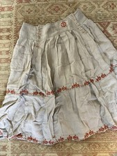 Beige Ewa I Walla Floaty Embroidered Linen Skirt Size XL