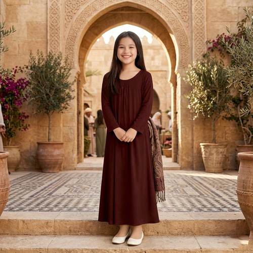 Girls plain abaya school - plain,