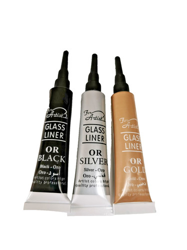 3x12ml glass paint outliner - glass,