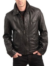 New Mens Leather Jacket real lambskin coat biker motorcycle racer cafe Slim M733