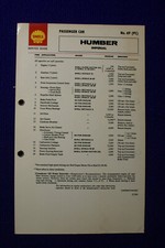 HUMBER IMPERIAL SHELL LUBRICATION SERVICE GUIDE PASSENGER CAR No 69