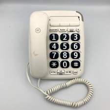 BT White Big Button Landline Telephone Quick Dial Hands Free Large Numbers Phone