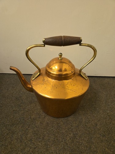 Antique copper kettle with - antique,