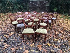 SET OF 14 ANTIQUE VICTORIAN MAHOGANY BALLOON BACK DINING CHAIRS CIRCA 1870