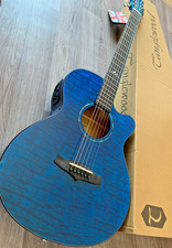 GUITAR, ELECTRO ACOUSTIC  FOLK , BY TANGLEWOOD  MODEL NUMBER TA4CEBL BLUE QUILT.