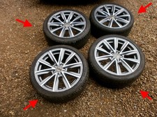 AUDI A1 S1 2017 BLACK EDITION DIAMOND CUT 17" ALLOY WHEELS ORIGINAL 215 40 17 x4