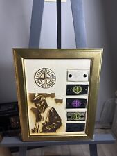 Stone Island Engraved Collection Plate  15.7 x 11.8 Inch + Gold Frame + Badges