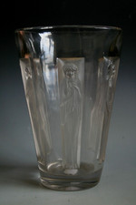 ANTIQUE ART DECO RENE LALIQUE SIX FIGURINES GLASS VASE - CIRCA 1912