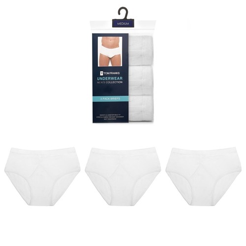 Mens plain white cotton briefs