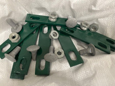 10nr PPC GREEN Palisade Fencing Link/Fish Plates c/w. 20nr Bolts & shear nuts