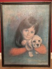 Vintage Framed Puppy Love