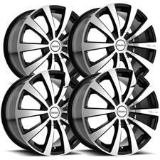 (Set-4) Touren TR3 18x8 5x100/5x4.5" +40mm Black/Machined Wheels Rims 18" Inch