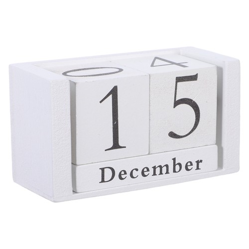 Wood block perpetual calendar - block,